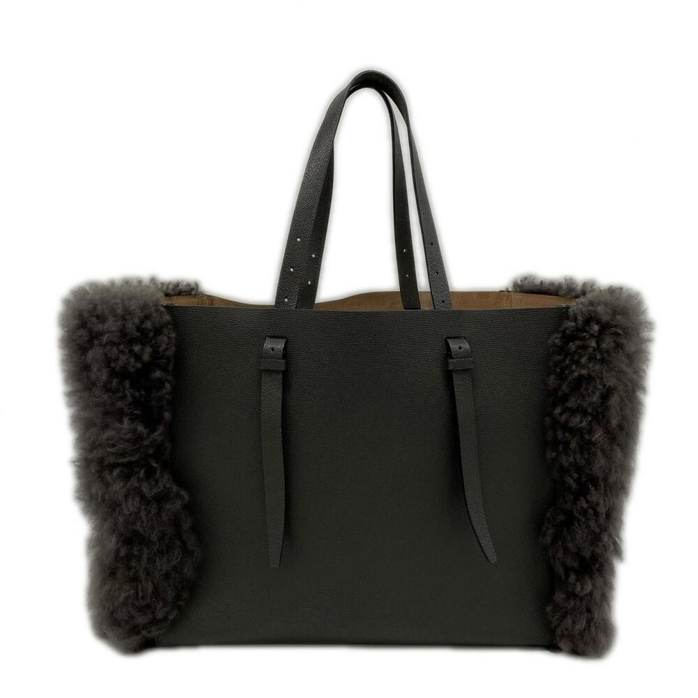 Valextra Fur Leather Large Tote Bag - Bag, Gray Leather, Polyester, Women's - Picture 1 of 15
